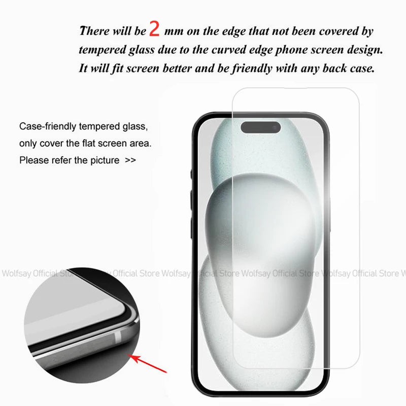 2/4PCS Screen Protector for 16 Tempered Glass for 16 plus 16 Pro Max Full Glue Cover Protector Glass for 16